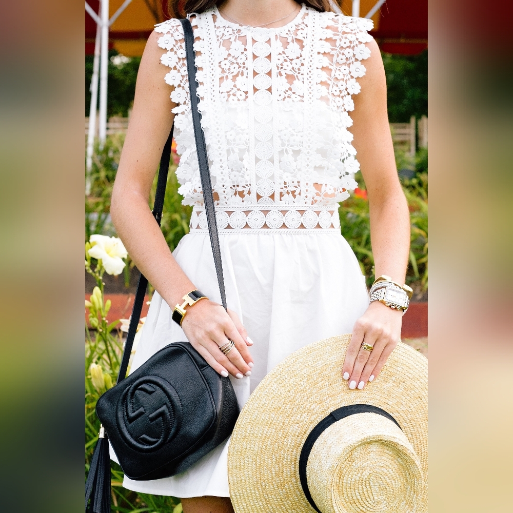 Self Portrait White Lace Mini Dress 10